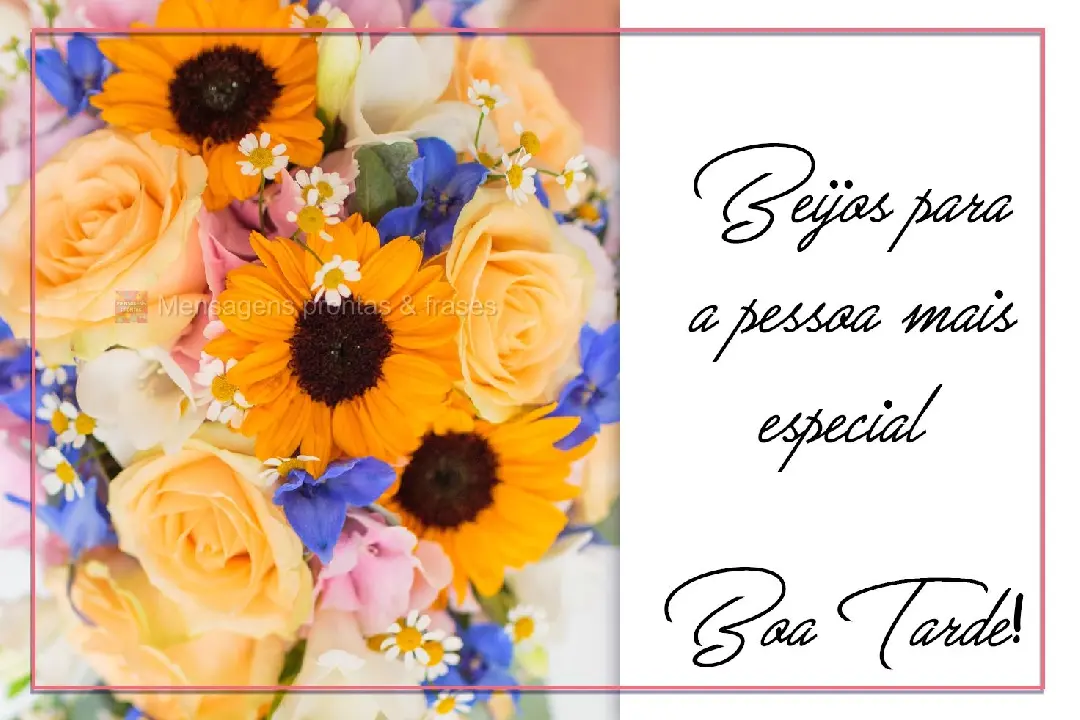 Beijos para a pessoa mais especial.   Boa Tarde!