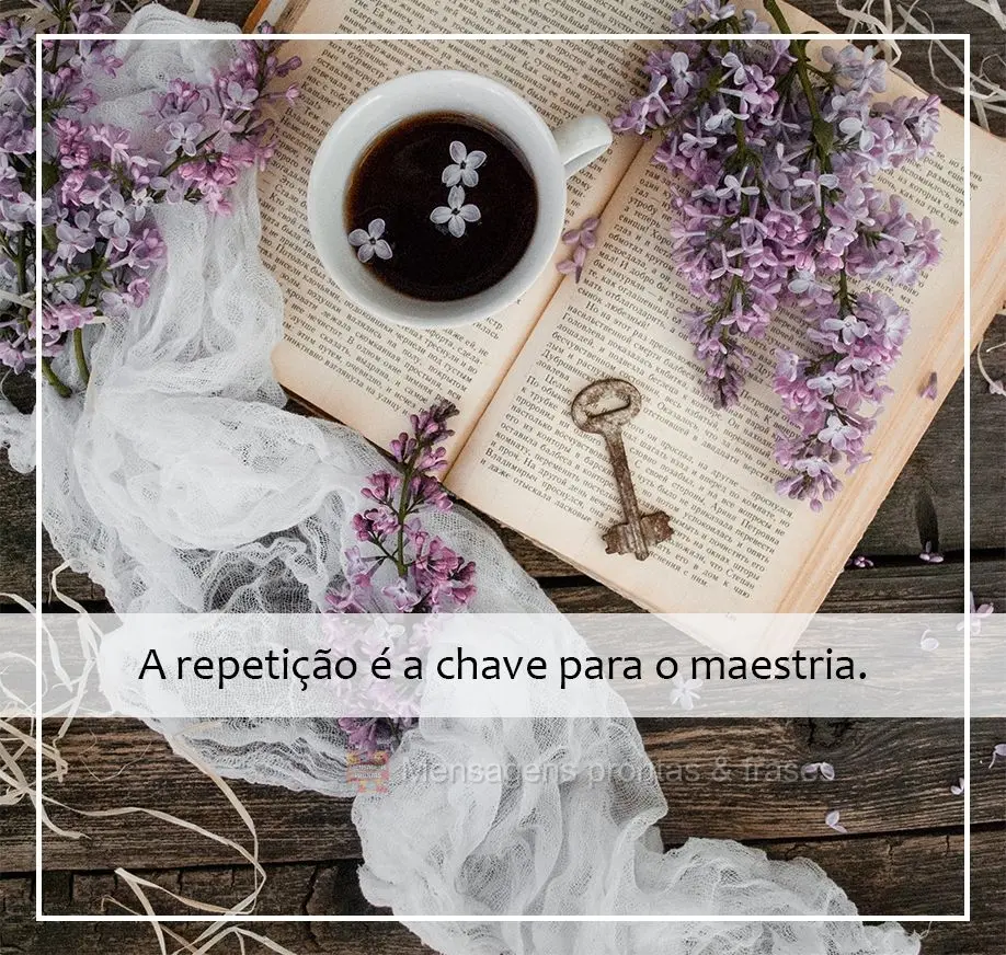 A repetição é a chave para a maestria. 