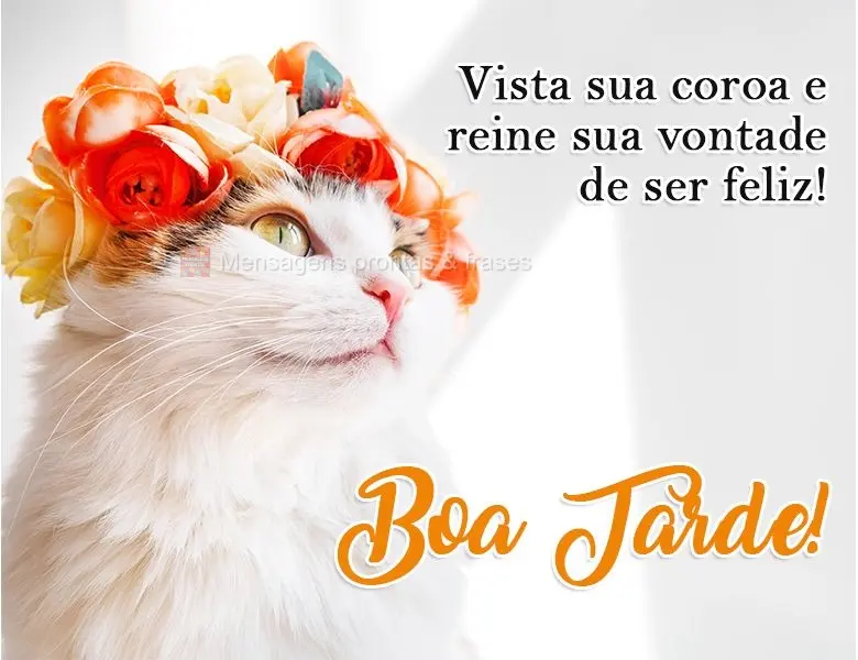Vista sua coroa e reine sua vontade de ser feliz! 
 Boa Tarde!