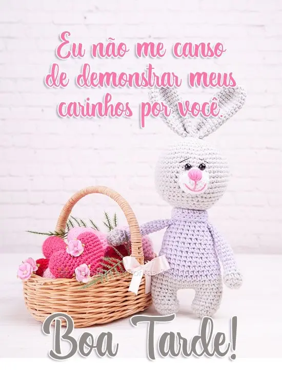 Eu não me canso de demonstrar meus carinhos por você.
  Boa Tarde!