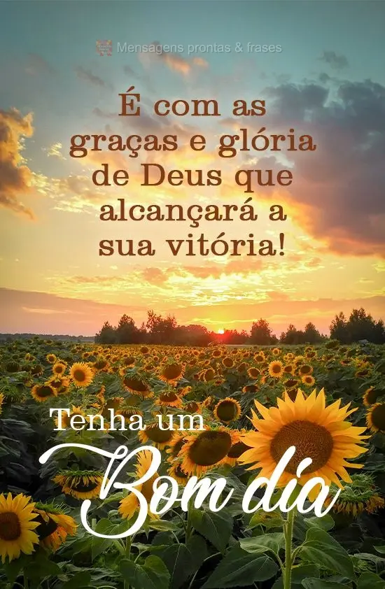 É com as graças e glórias de Deus que alcançará a sua vitória! 
 Tenha um Bom Dia!
