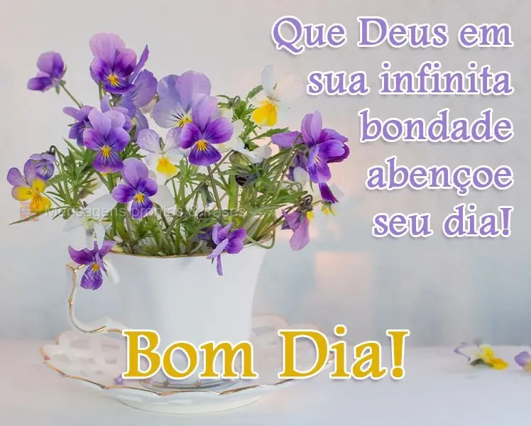 Que Deus em sua infinita bondade abençoe seu dia! 
 Bom Dia!