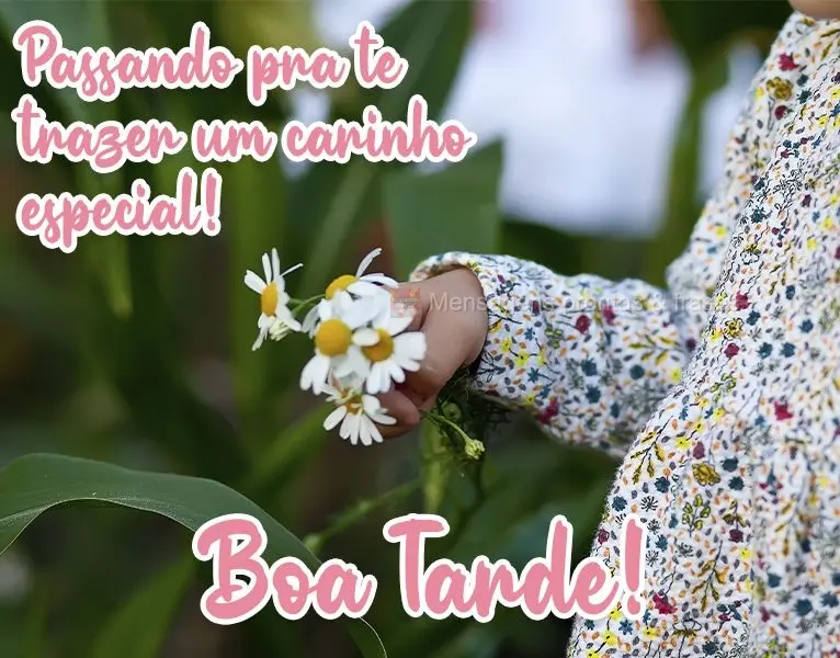 Passando pra te trazer um carinho especial! 
 Boa Tarde!