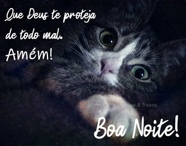 Que Deus te proteja de todo mal. Amém!
 Boa Noite!