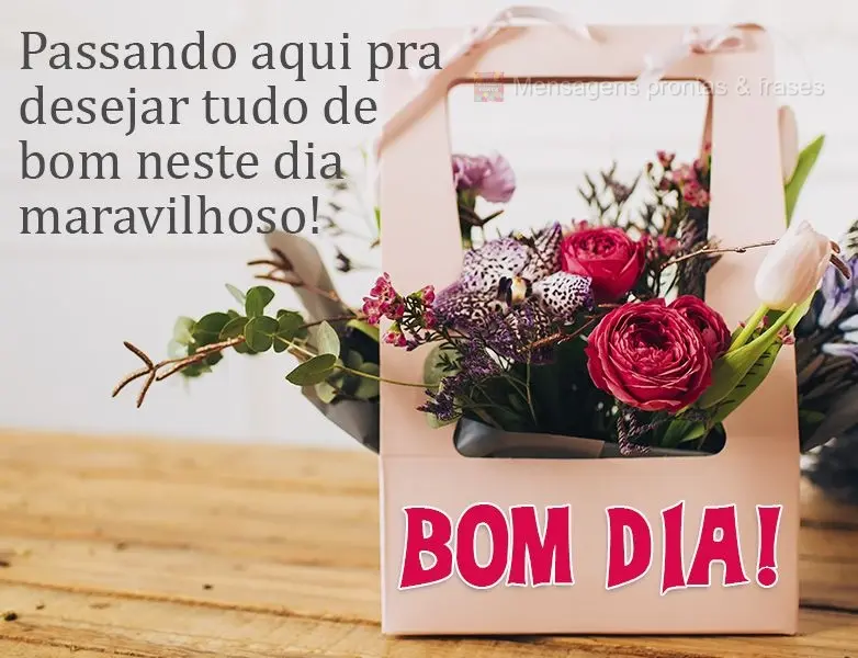 Passando aqui pra desejar tudo de bom neste dia maravilhoso! 
 Bom dia!