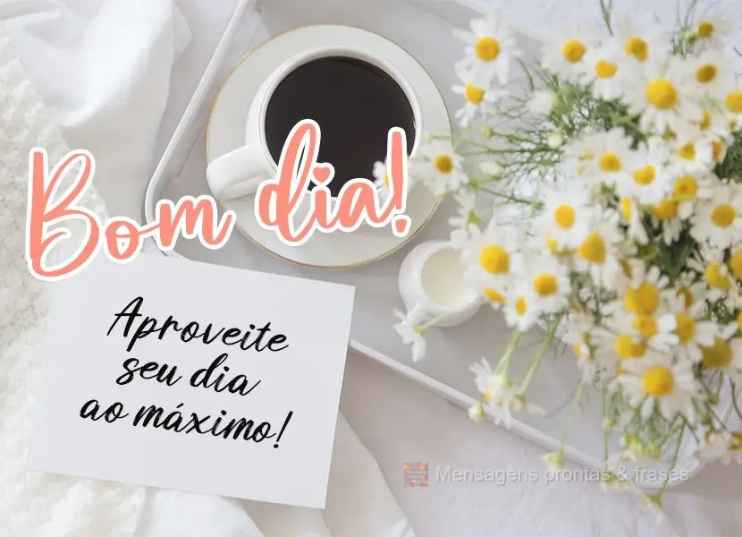 Aproveite seu dia ao máximo!
 Bom dia! 