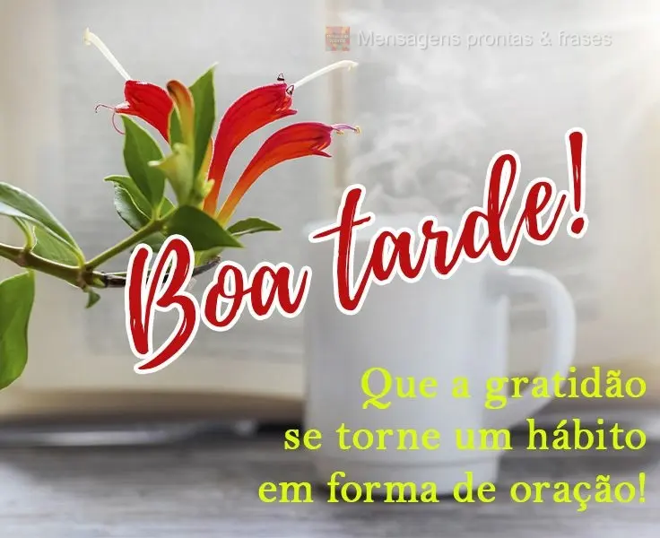Que a gratidão se torne um hábito em forma de oração! 
 Boa tarde!