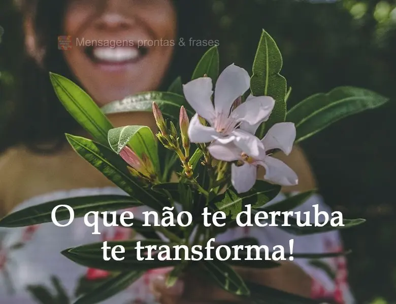 O que não te derruba te transforma!
