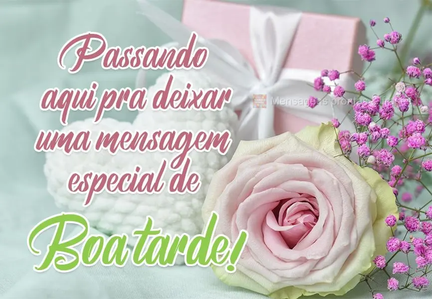 Passando aqui pra deixar uma mensagem especial de  Boa tarde!