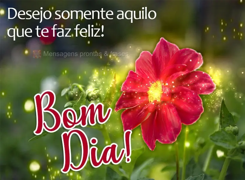 Desejo somente aquilo que te faz feliz! Bom dia! 
