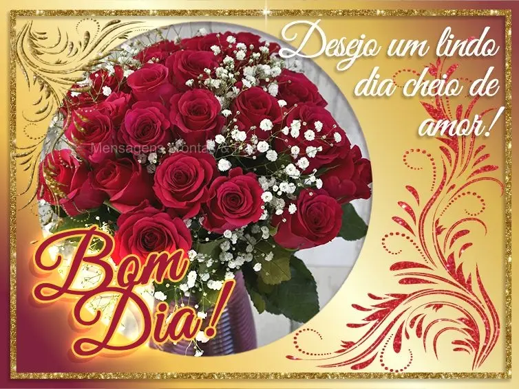Desejo um lindo dia cheio de amor! Bom dia!