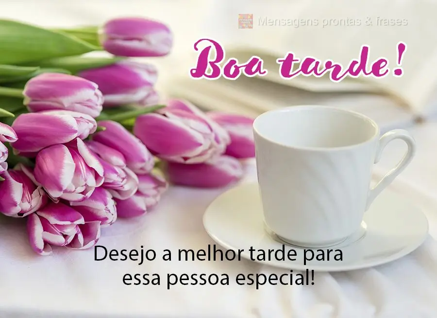 Desejo a melhor tarde para essa pessoa especial! Boa tarde! 