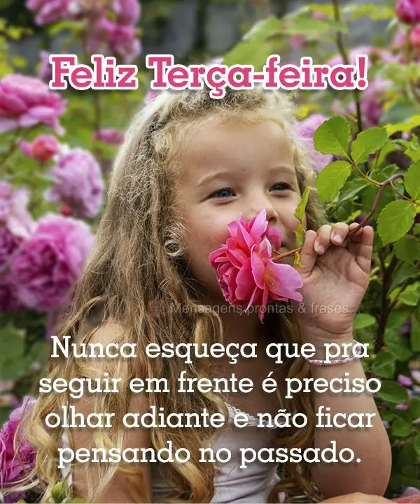 Nunca esqueça que pra seguir em frente é preciso olhar adiante e não ficar pensando no passado. Feliz Terça-feira! 