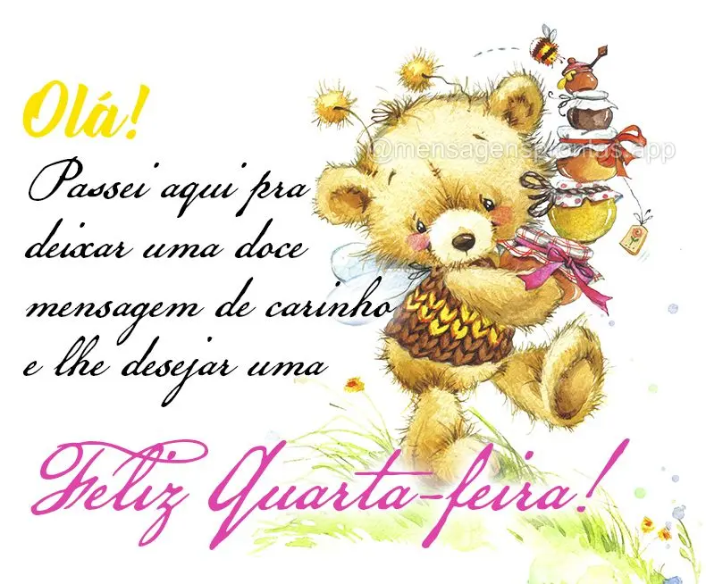 Olá! Passei aqui pra deixar uma doce mensagem de carinho e lhe desejar uma Feliz Quarta-feira!