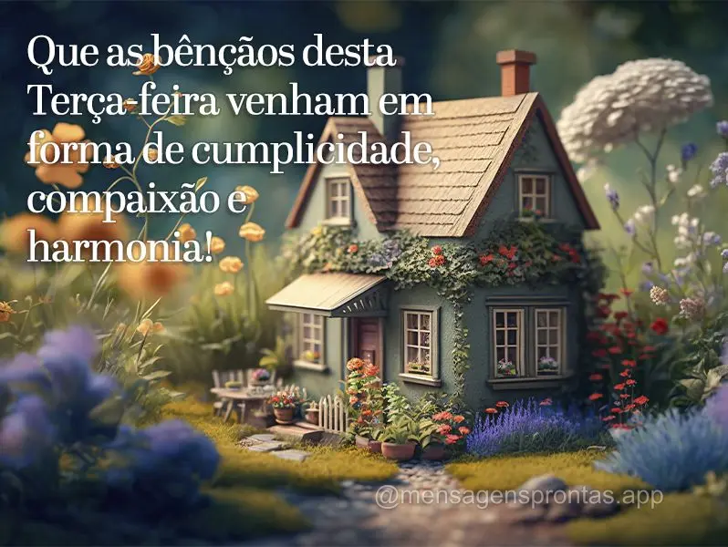 Que as bênçãos desta Terça-feira venham em forma de cumplicidade, compaixão e harmonia!!