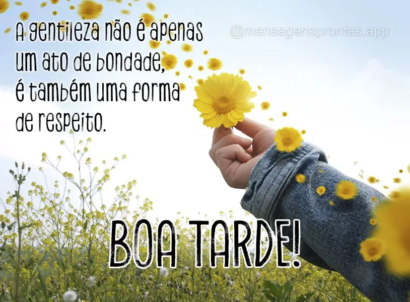 A gentileza não é apenas um ato de bondade, é também uma forma de respeito. Boa tarde!