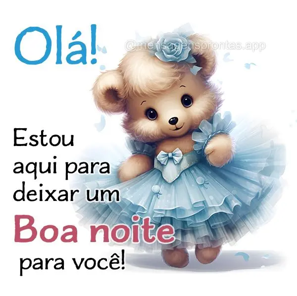 Olá! Estou aqui para deixar um Boa noite para você!