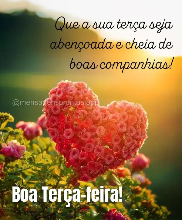 Que a sua terça seja abençoada e cheia de boas companhias! Boa Terça-feira!