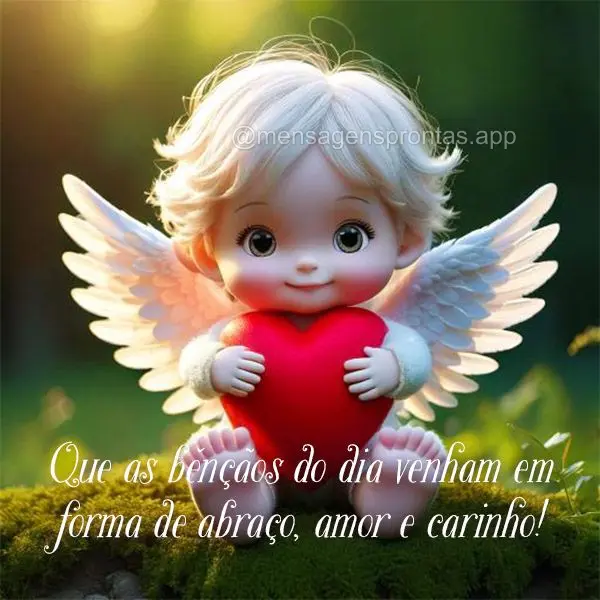 Que as bênçãos do dia venham em forma de abraço, amor e carinho!