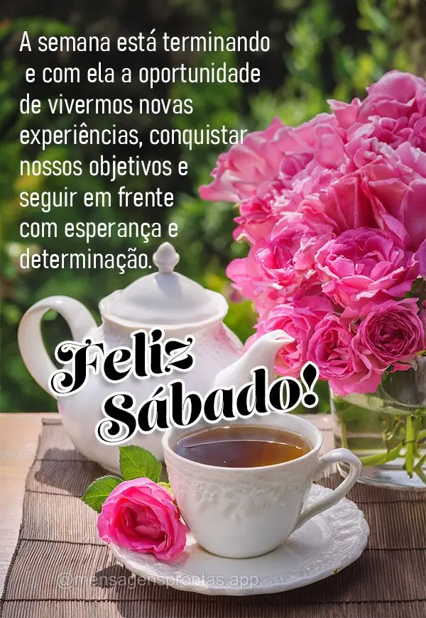 A semana está terminando e com ela a oportunidade de vivermos novas experiências, conquistar nossos objetivos e seguir em frente com esperança e deter...