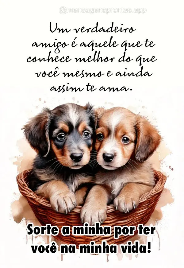 Um verdadeiro amigo é aquele que te conhece melhor do que você mesmo e ainda assim te ama. Sorte a minha por ter você na minha vida!