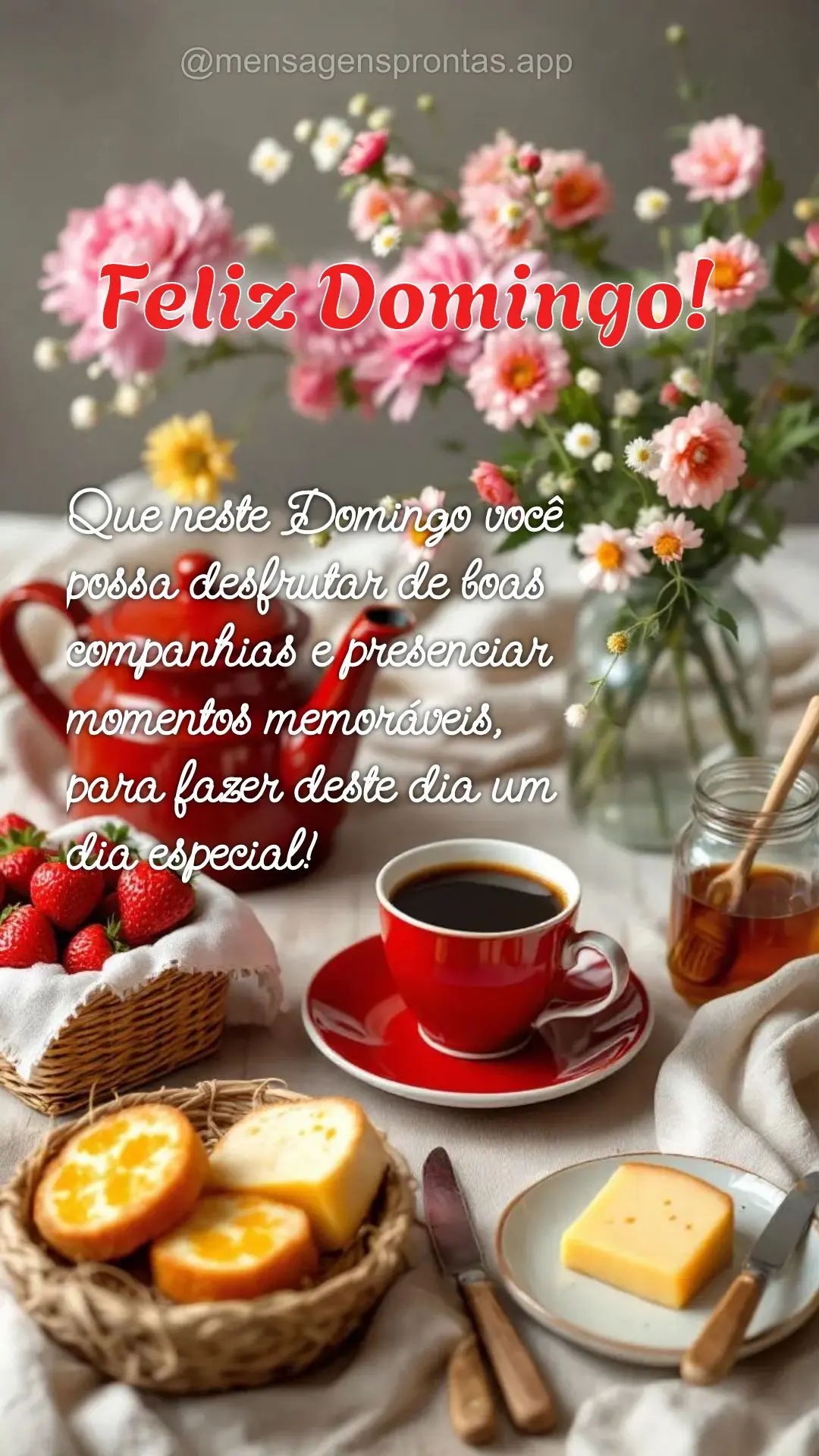 Que neste Domingo você possa desfrutar de boas companhias e presenciar momentos memoráveis, para fazer deste dia um dia especial! Feliz Domingo!