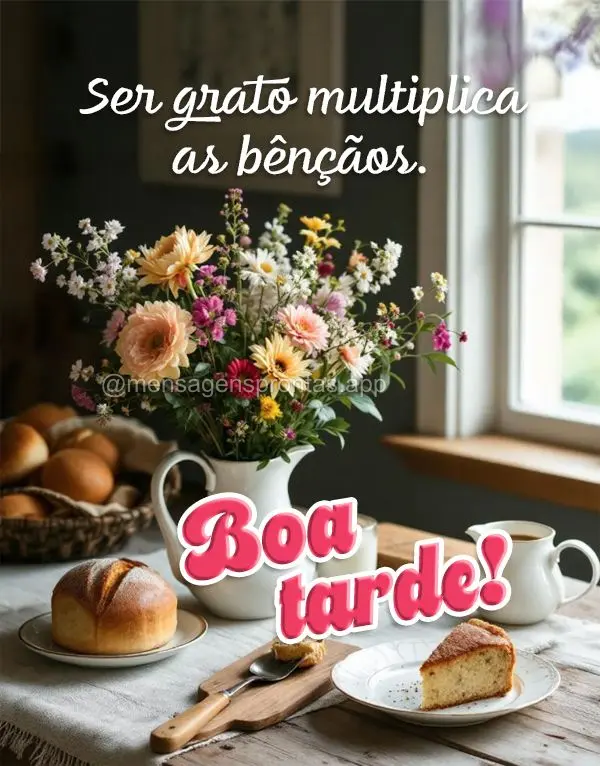 Bênçãos chegam disfarçadas de momentos comuns. Boa tarde!