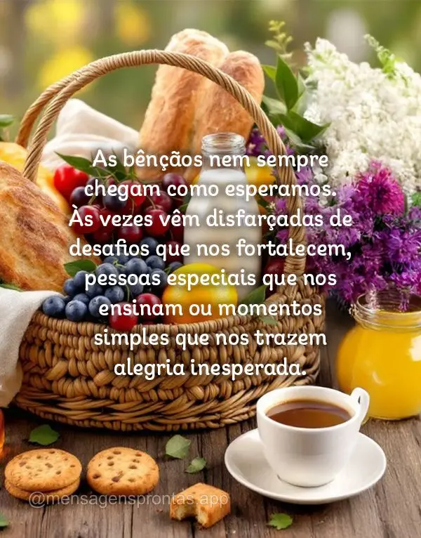 As bênçãos nem sempre chegam como esperamos. Às vezes vêm disfarçadas de desafios que nos fortalecem, pessoas especiais que nos ensinam ou momentos...