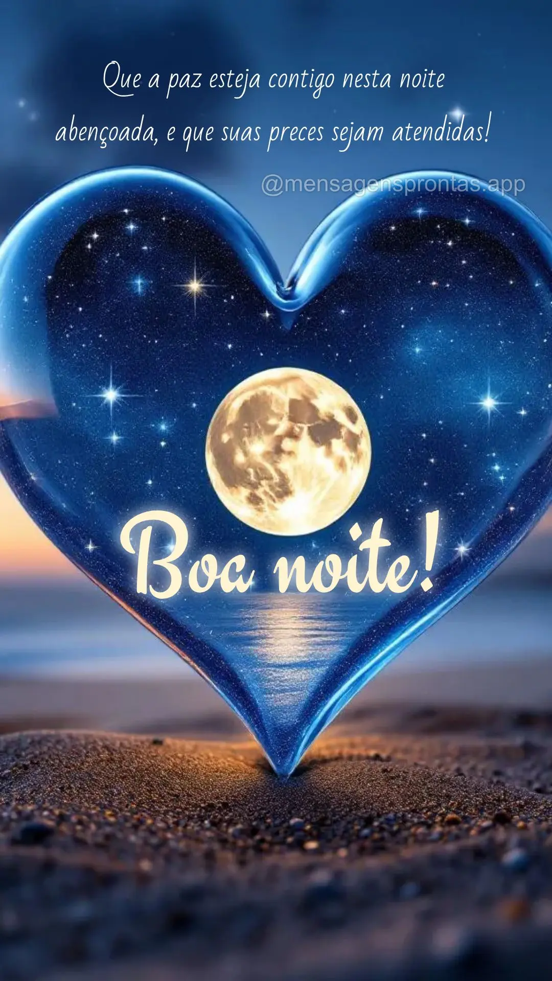 Que a paz esteja contigo nesta noite abençoada, e que suas preces sejam atendidas! Boa noite!