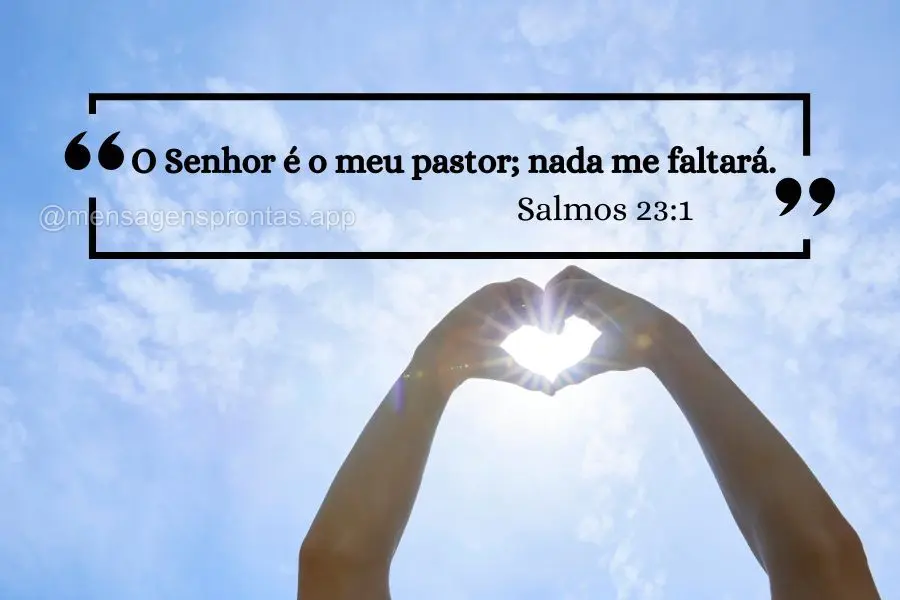 "O Senhor é o meu pastor; nada me faltará." Salmos 23:1