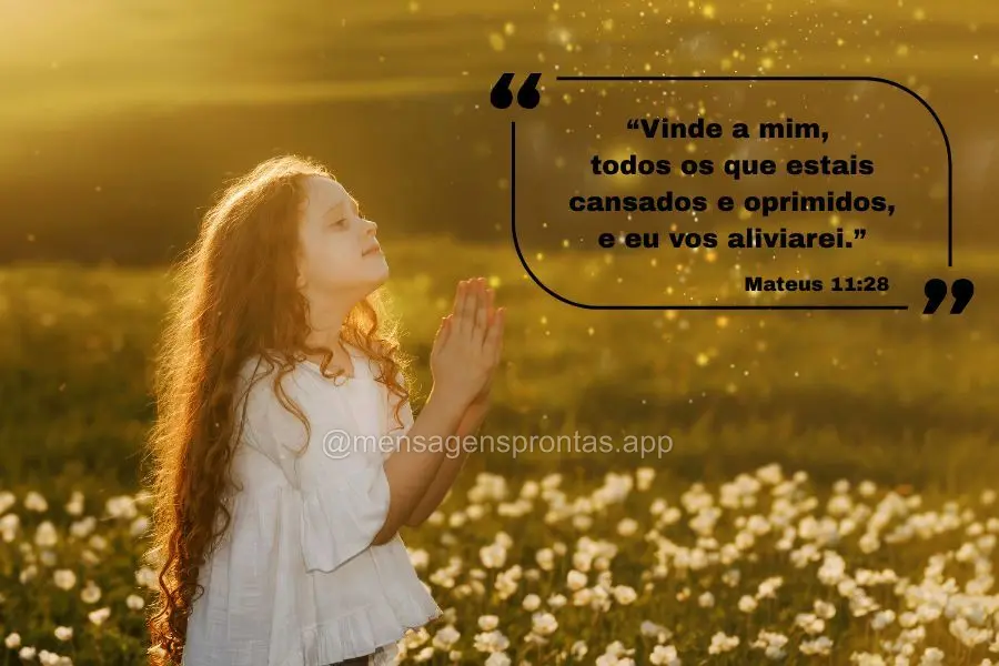 "Vinde a mim, todos os que estais cansados e oprimidos, e eu vos aliviarei." Mateus 11:28