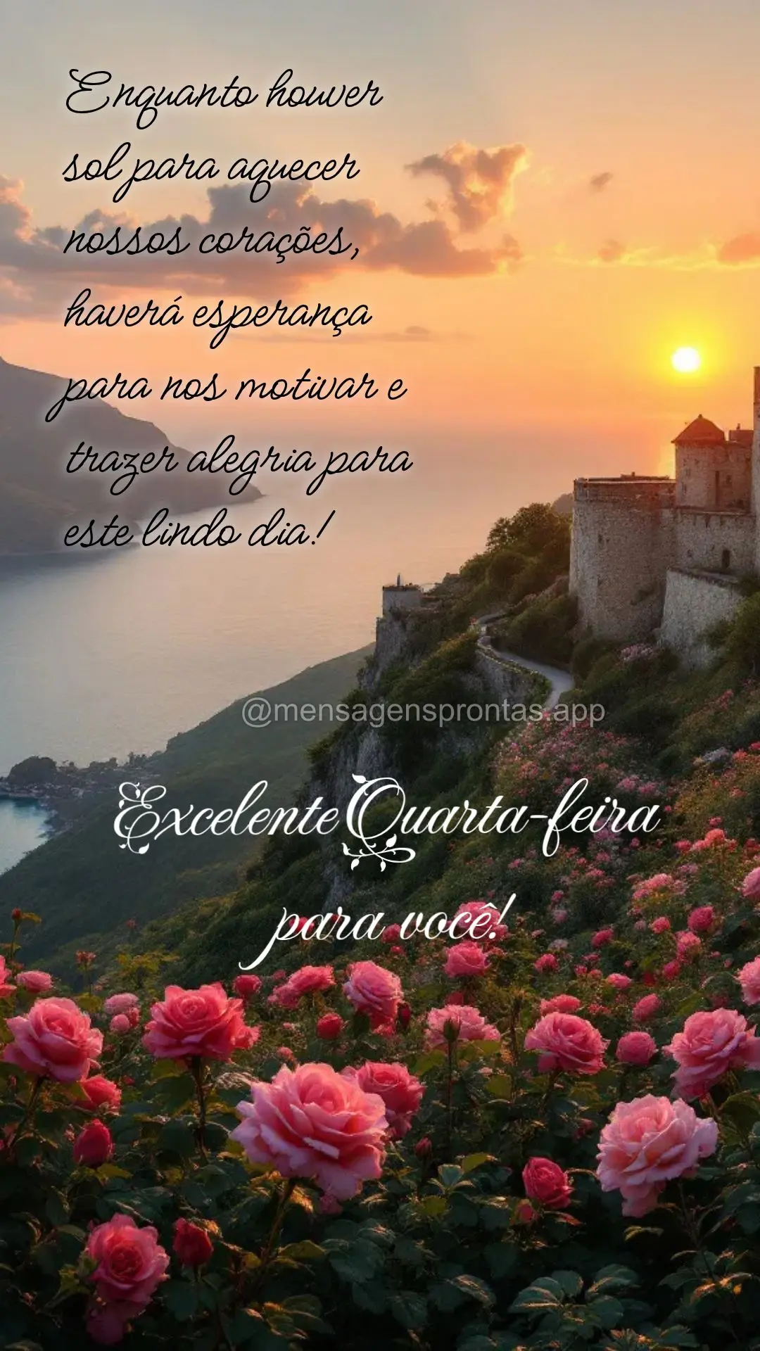 Enquanto houver sol para aquecer nossos corações, haverá esperança para nos motivar e trazer alegria para este lindo dia! Excelente Quarta-feira para...