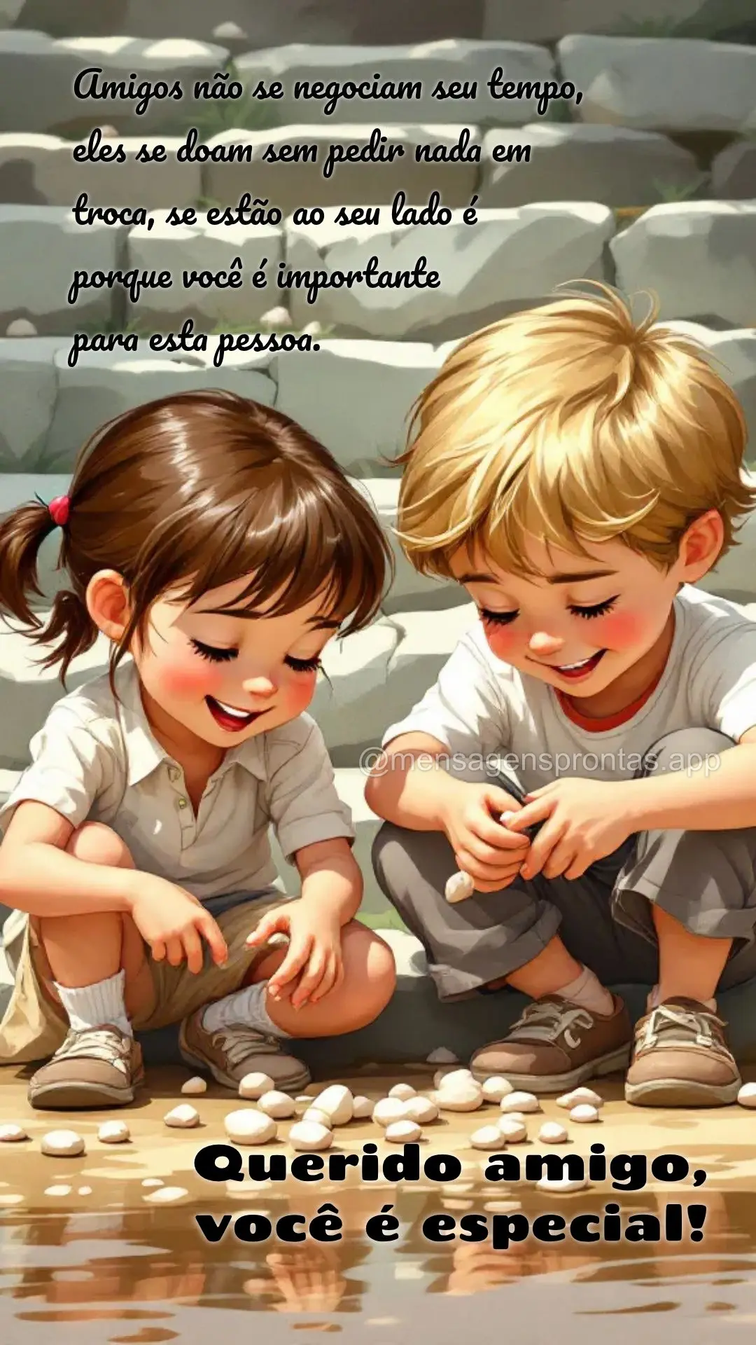 Amigos não se negociam seu tempo, eles se doam sem pedir nada em troca, se estão ao seu lado  é 
porque você é importante 
para esta pessoa. Queri...