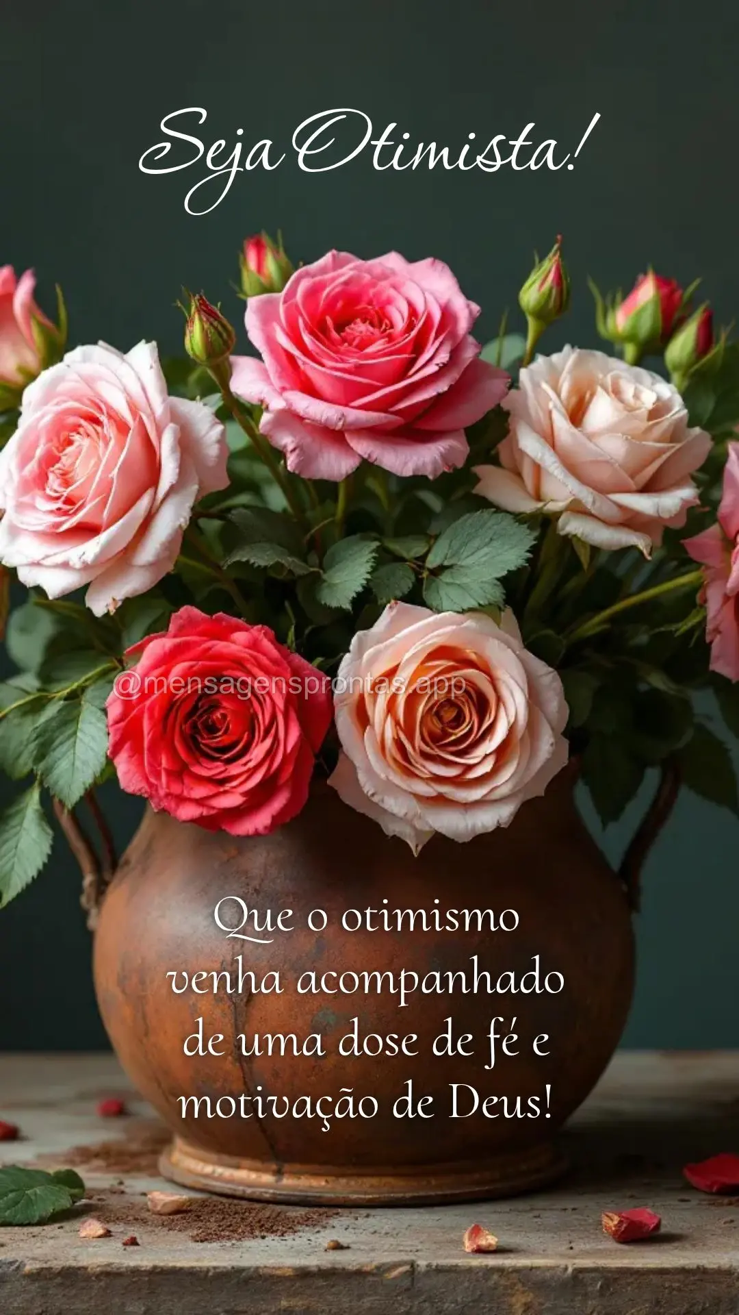 Que o otimismo venha acompanhado 
de uma dose de fé e motivação de Deus! Seja Otimista!