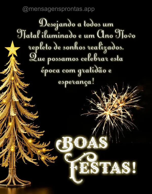 Desejando a todos um Natal iluminado e um Ano Novo repleto de sonhos realizados. Que possamos celebrar esta época com gratidão e esperança! Boas Festa...