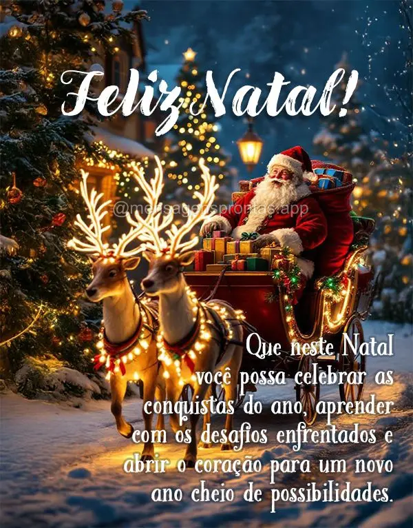 Que neste Natal você possa celebrar as conquistas do ano, aprender com os desafios enfrentados e abrir o coração para um novo ano cheio de possibilida...