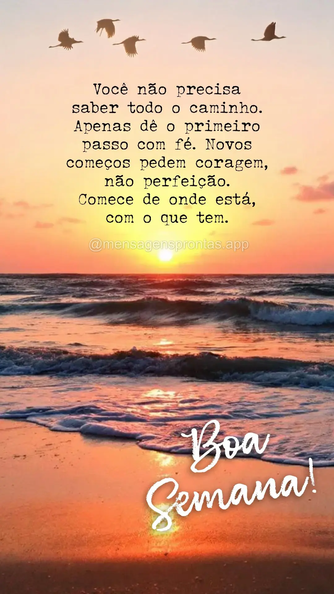 Você não precisa saber todo o caminho. Apenas dê o primeiro passo com fé." "Novos começos pedem coragem, não perfeição. Comece de onde está, com...
