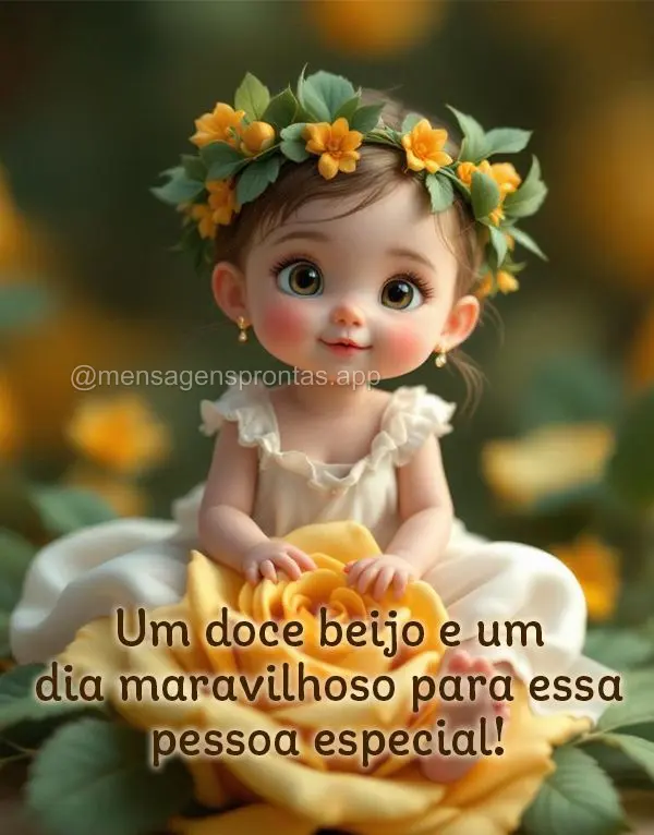 Um doce beijo e um 
dia maravilhoso para essa 
pessoa especial!