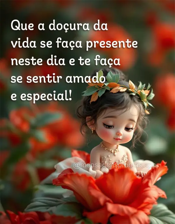Que a doçura da vida se faça presente neste dia e te faça se sentir amado e especial!