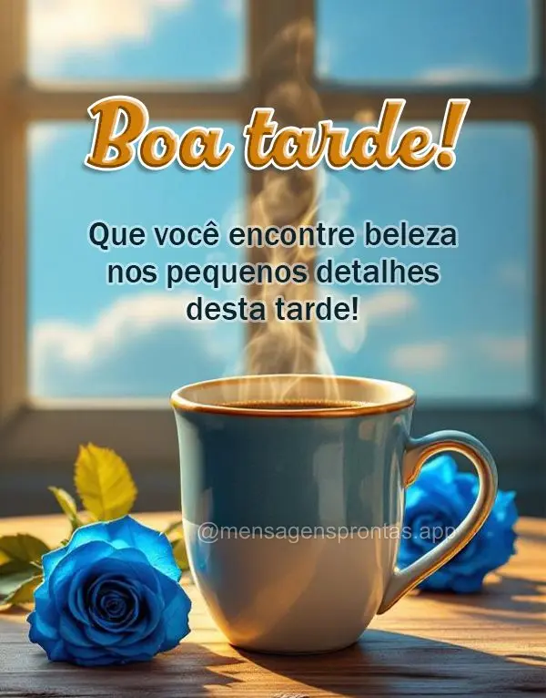 Que você encontre beleza nos pequenos detalhes desta tarde! Boa tarde!