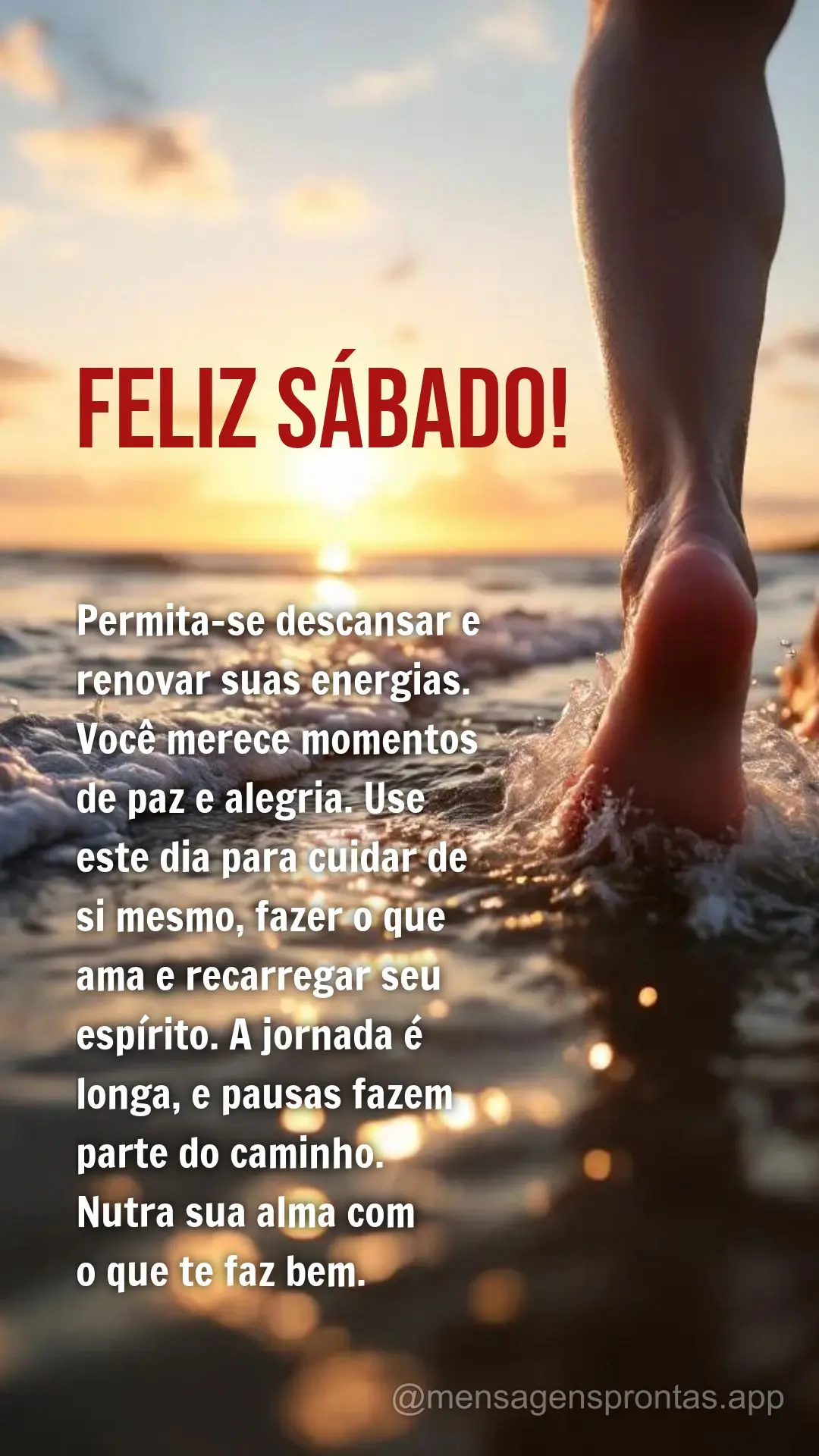 Permita-se descansar e renovar suas energias. Você merece momentos de paz e alegria. Use este dia para cuidar de si mesmo, fazer o que ama e recarregar ...