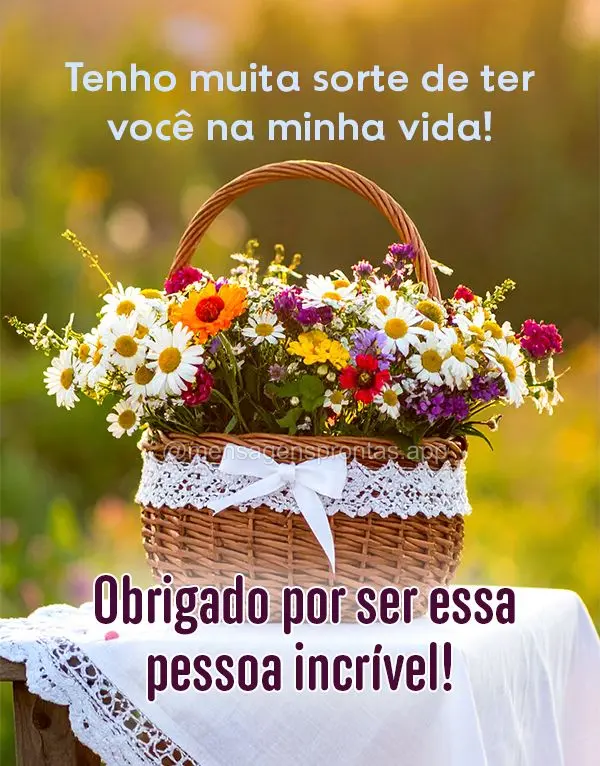 Tenho muita sorte de ter você na minha vida. Obrigado por ser essa pessoa incrível!